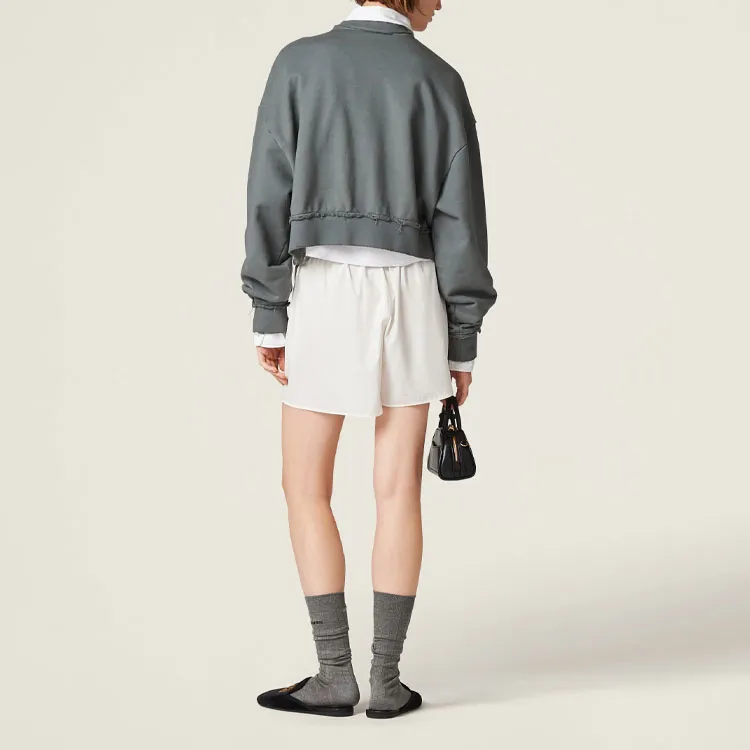 MIU MIU FW23 Sweatshirt Women's Iron Gray-2