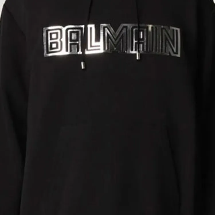 BALMAIN Silver Embossed Hoodie-6