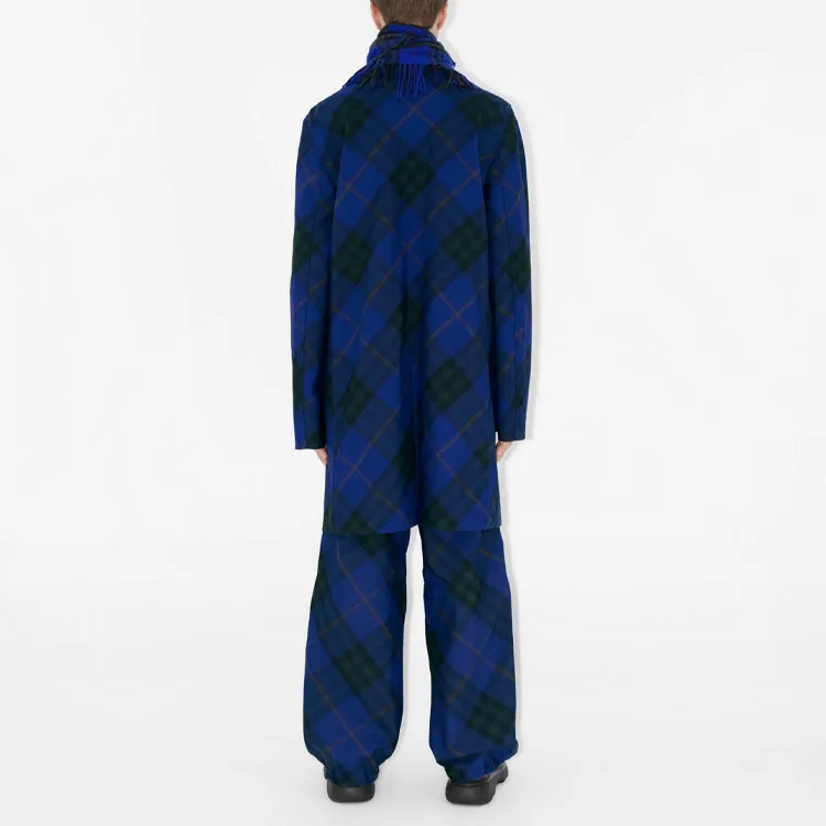 Burberry Checked Single Breasted Long Sleeved Car Coat-3