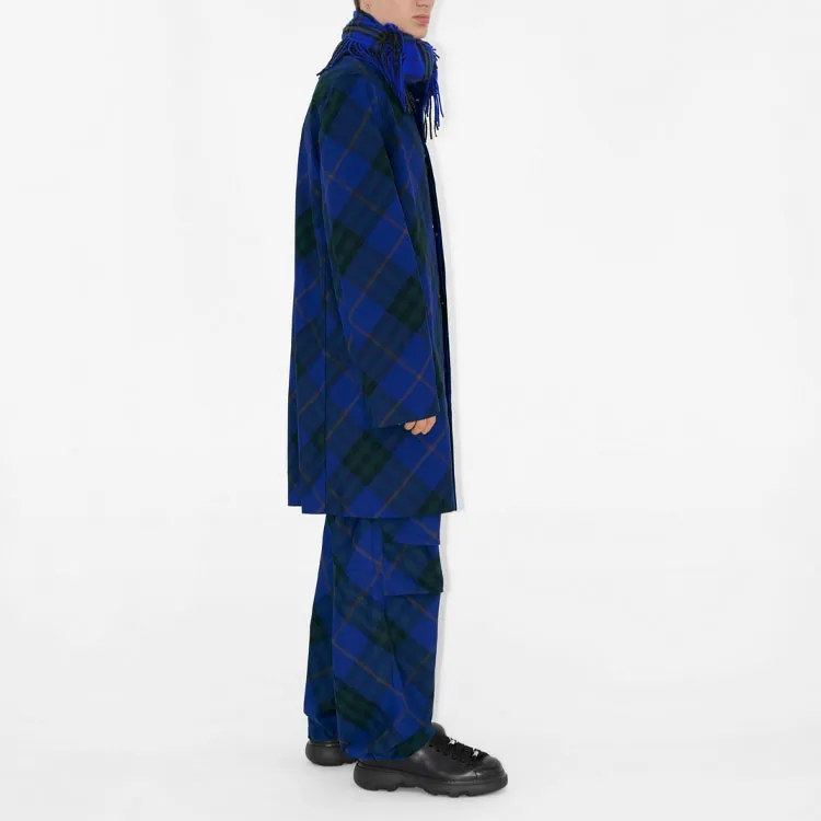 Burberry Checked Single Breasted Long Sleeved Car Coat-4