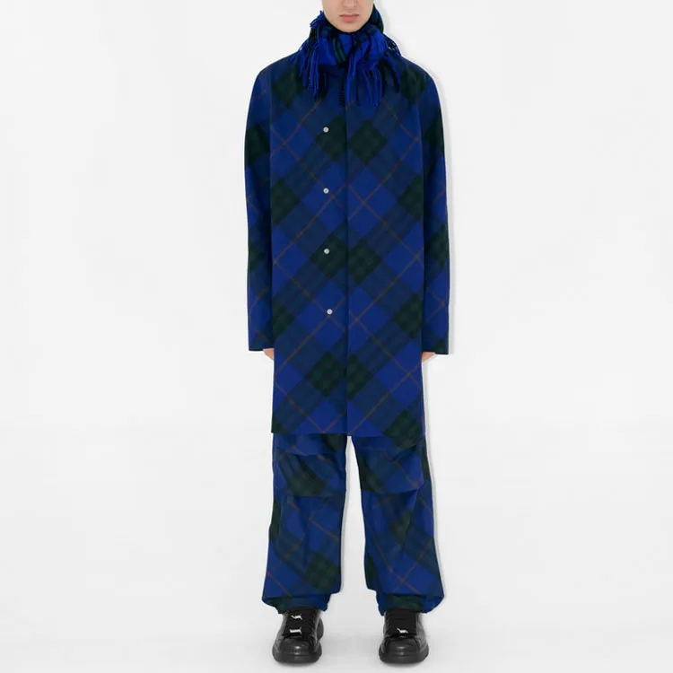 Burberry Checked Single Breasted Long Sleeved Car Coat-2