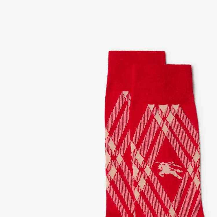 Burberry Mid-Calf Socks Unisex 1 Pack Red-4