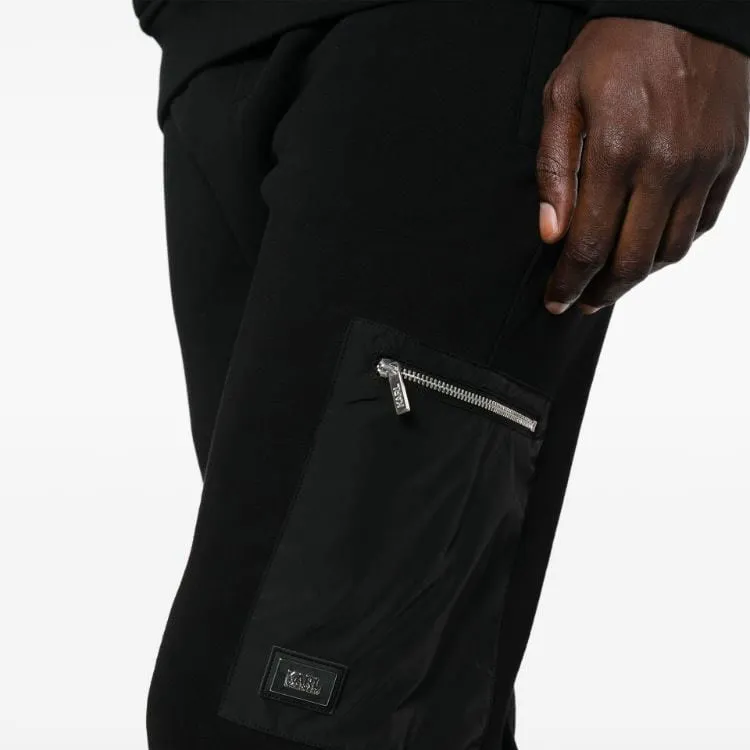 KARL LAGERFELD Logo-patch Cotton Track Pants-4