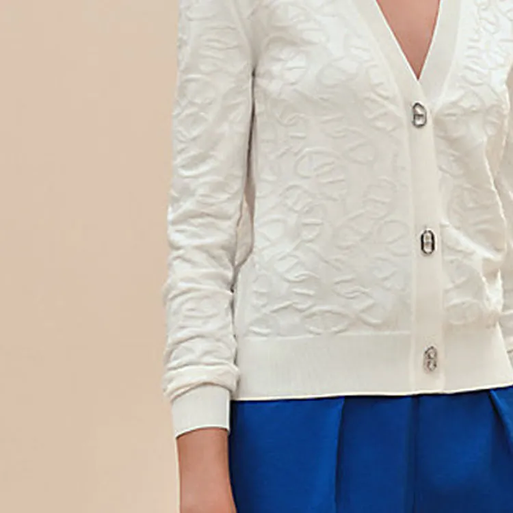 HERMES SS24 Knitwear Women's Gray White-4