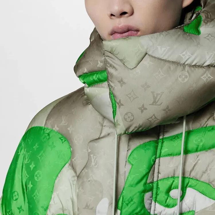 LOUIS VUITTON Patchworked Portrait Puffer Blouson-4