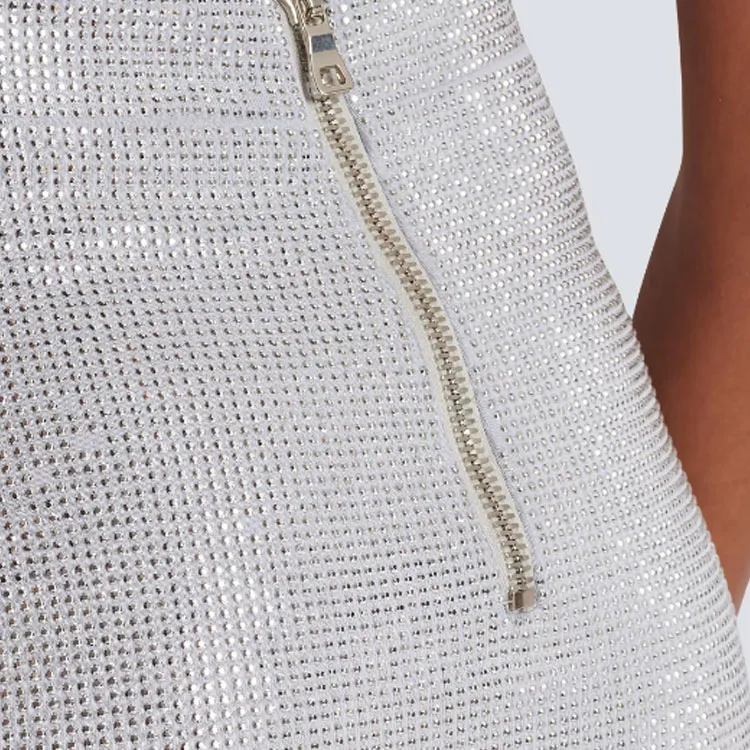 BALMAIN Casual Short Skirts Women's Silver-5