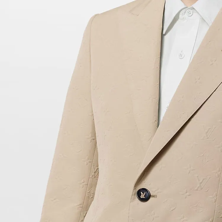 LOUIS VUITTON 1AF573 Embossed Monogram Single Breasted Jacket-5