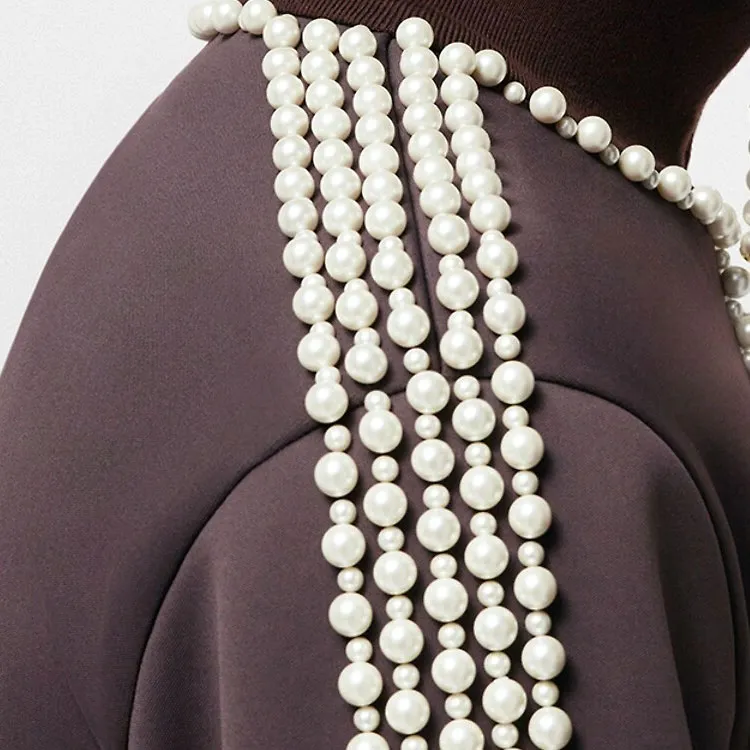 LOUIS VUITTON Technical Cotton Track Top Embellished With Pearls-4