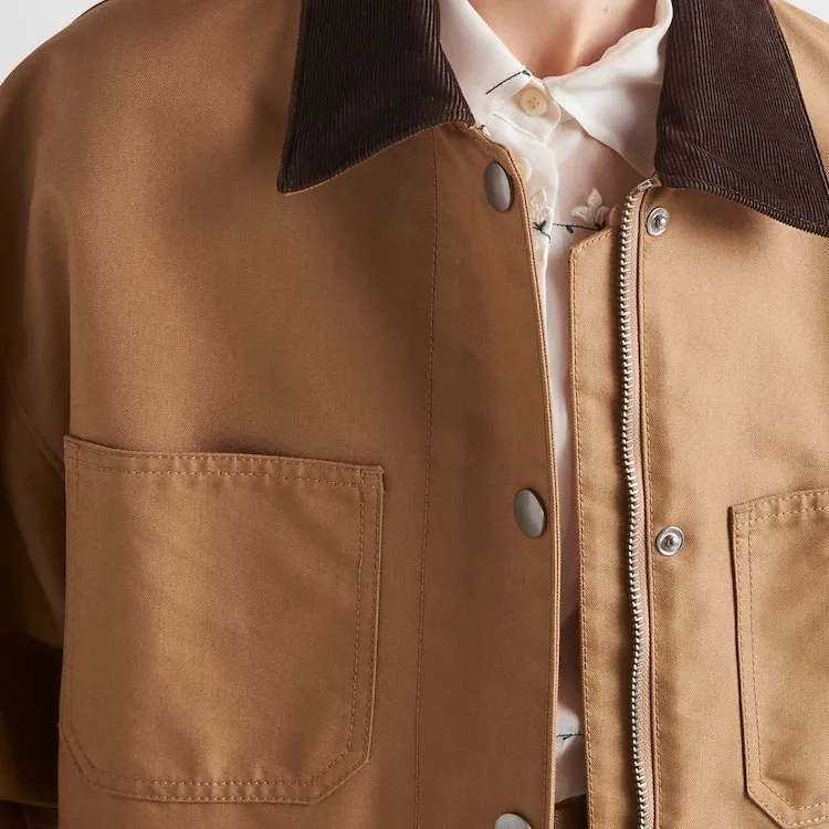 PRADA Triangle logo Canvas Blouson Jacket-5