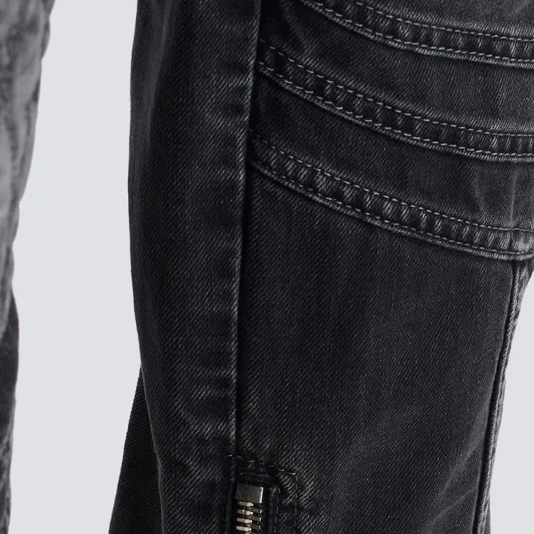 BALMAIN Mid rise Straight leg Biker Jeans-5