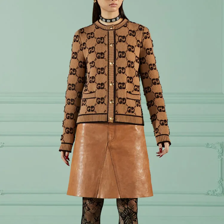 GUCCI Gg Jacquard Cardigan-3