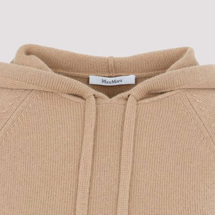MaxMara Drawstring Long Sleeved Knitted Hoodie-2