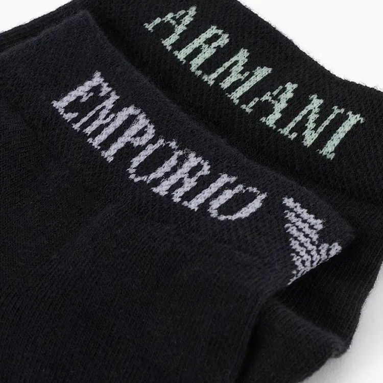 EMPORIO ARMANI SS24 No-Show Socks Men's 3 Pack Black-2