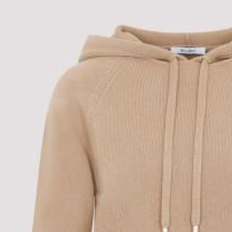 MaxMara Drawstring Long Sleeved Knitted Hoodie-3