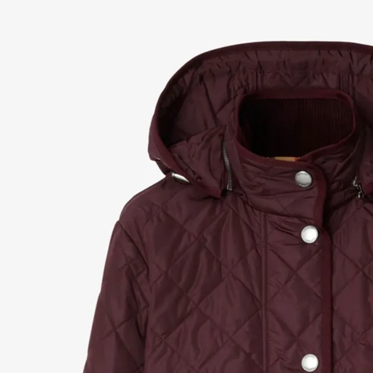 Burberry Jackets Coats Women's Dark Purple Red-3