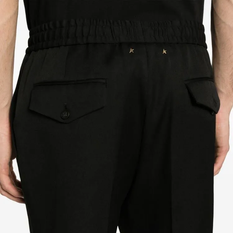 Golden Goose Logo Plaque Straight Leg Trousers-4