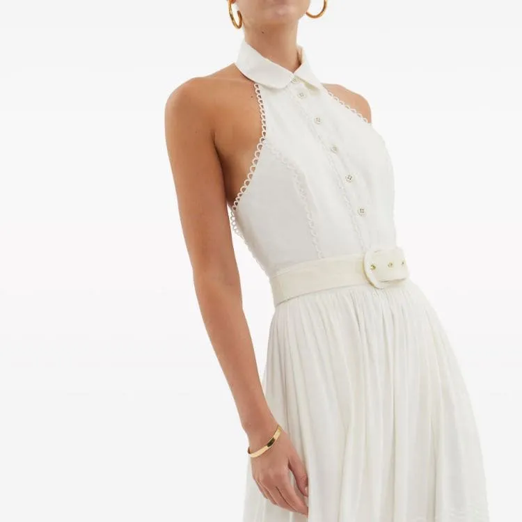 REBECCA VALLANCE SS24 Sleeveless Dress Women's Ivory White-4