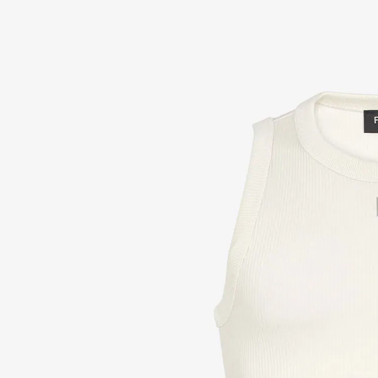 FENDI Logo Plaque Ribbed Knit Top-4