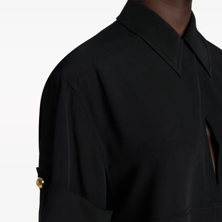 St. John Crepe-de-chine Shirt Dress-4