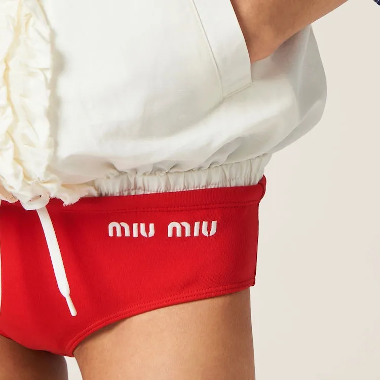 MIU MIU Logo print Bikini Bottoms-4