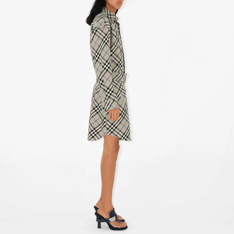 Burberry Vintage Check print Cotton Shirt Dress-3