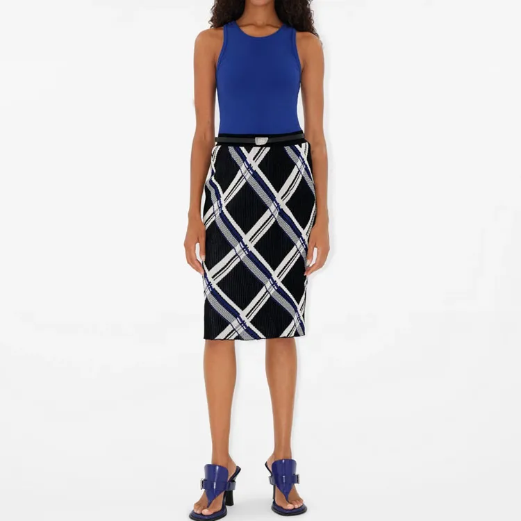 Burberry Checked Silk Skirt-2