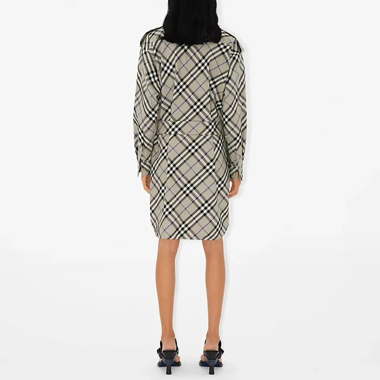 Burberry Vintage Check print Cotton Shirt Dress-4