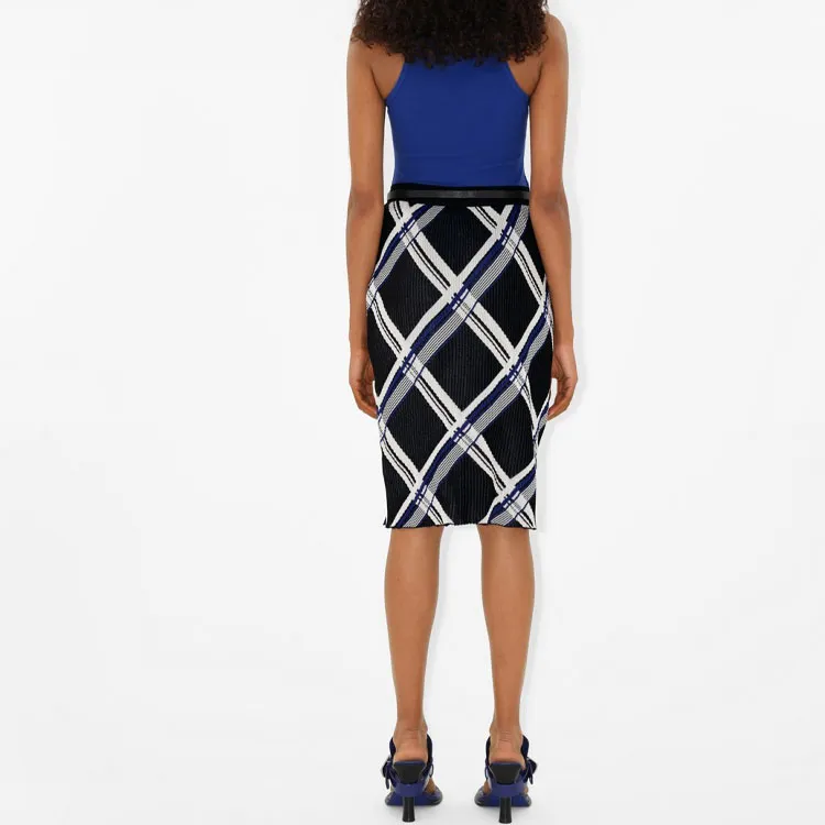 Burberry Checked Silk Skirt-4
