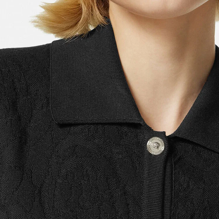 VERSACE Medusa Head buttons Knitted Dress-4