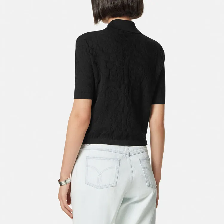 VERSACE Floral jacquard Silk cotton Top-2