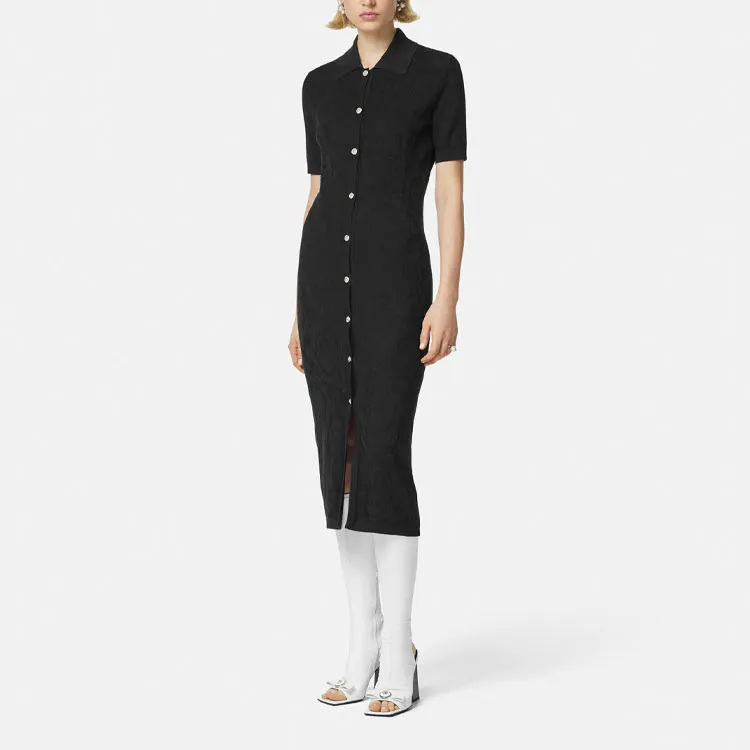 VERSACE Medusa Head buttons Knitted Dress-1