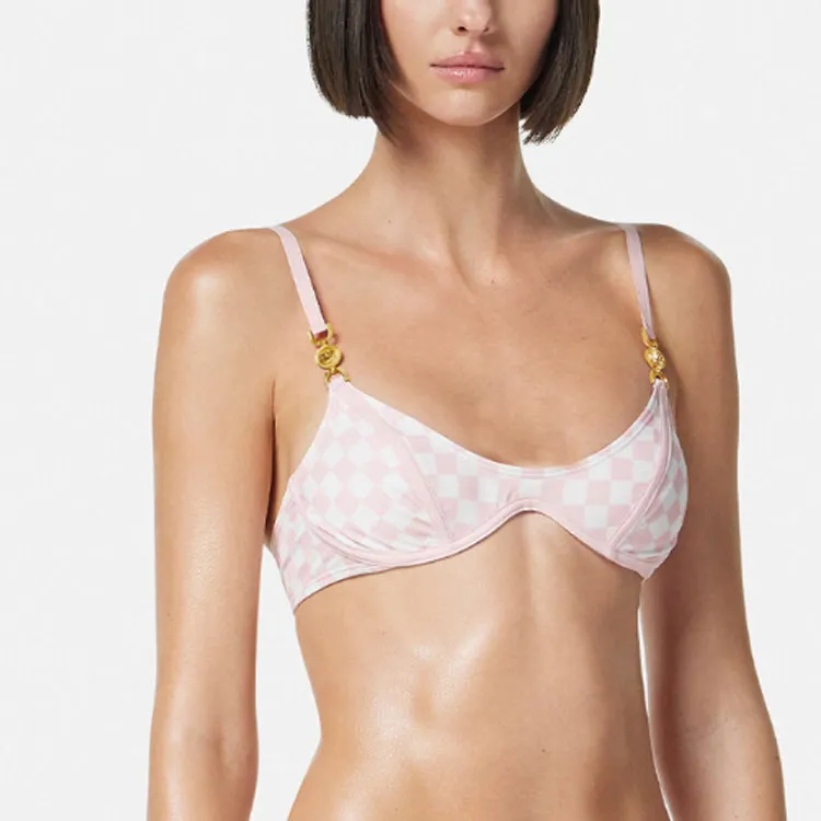 VERSACE SS24 Bikini Women's Light Pink Red-1