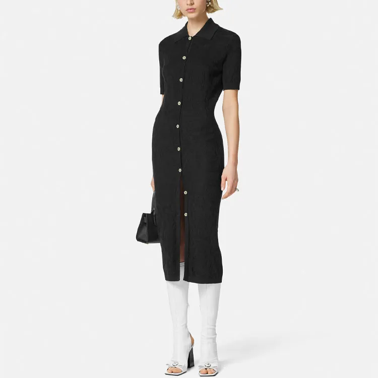 VERSACE Medusa Head buttons Knitted Dress-3