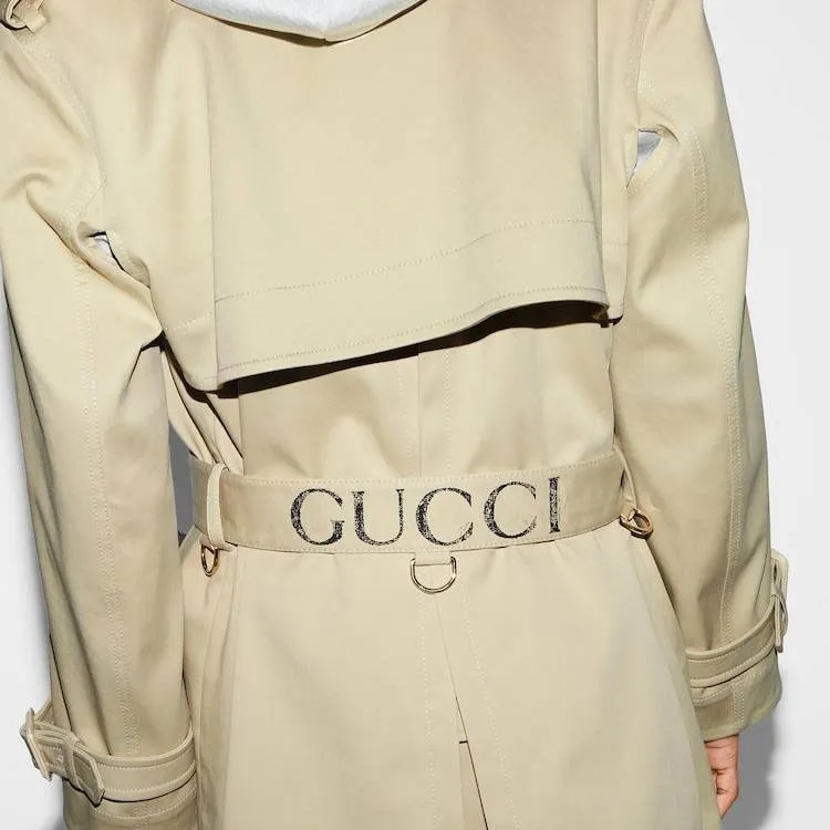 GUCCI Belted Button-Up Trench Coat-5