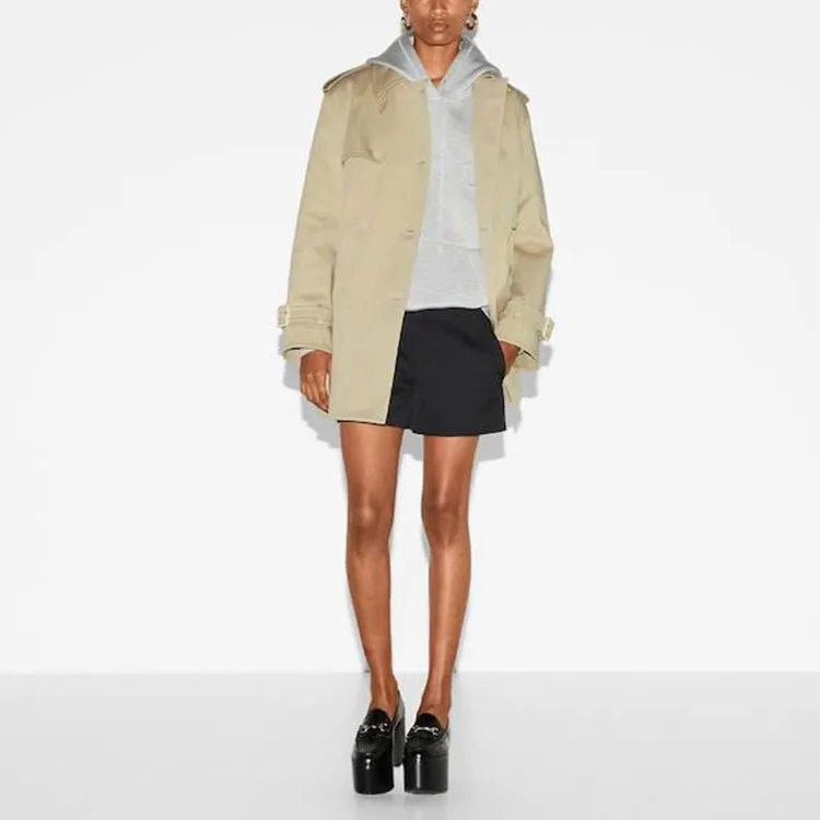 GUCCI Belted Button-Up Trench Coat-1