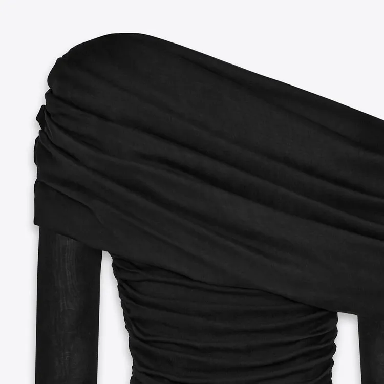 SAINT LAURENT Long-Sleeved Dresses Women's Black-5