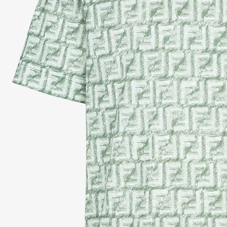 FENDI FF print Linen Shirt-5