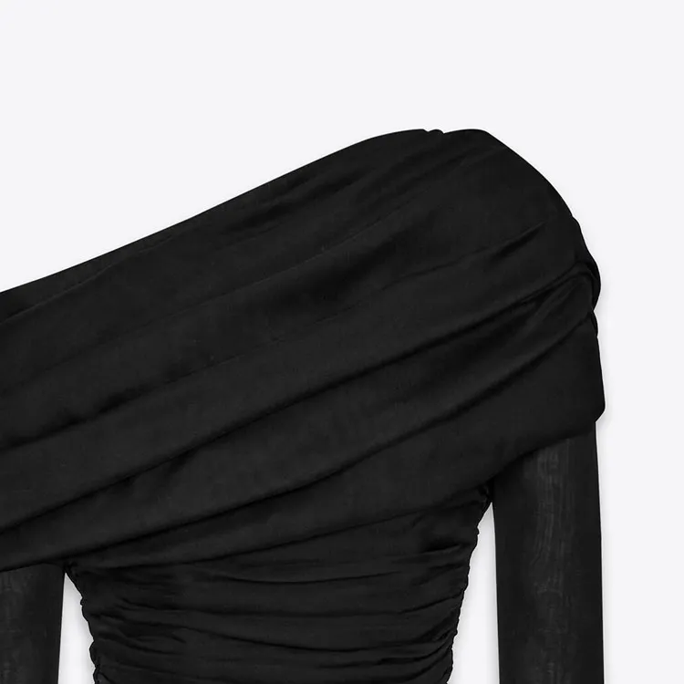 SAINT LAURENT Long-Sleeved Dresses Women's Black-2