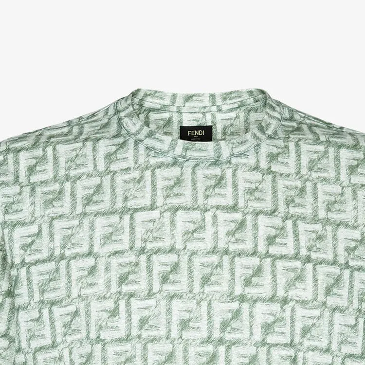 FENDI FF print Linen Shirt-4