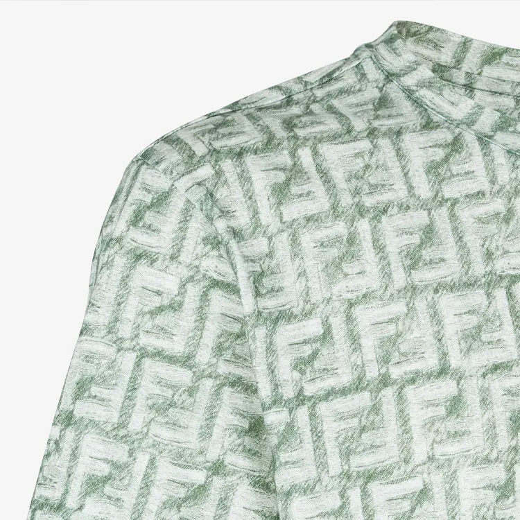 FENDI FF print Linen Shirt-3