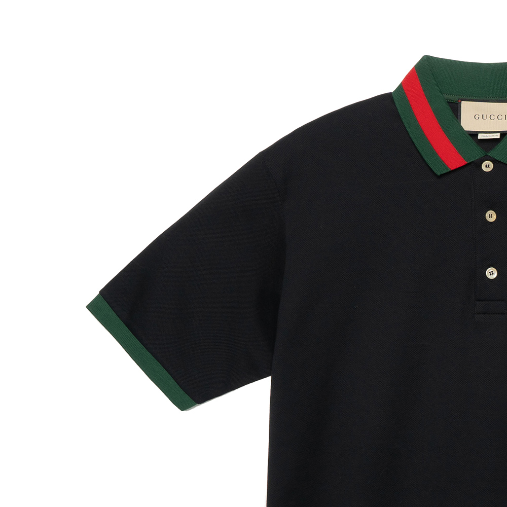 ピピン@(黒) GUCCI Web-stripe Piqué Polo Shirt XL - POIZON