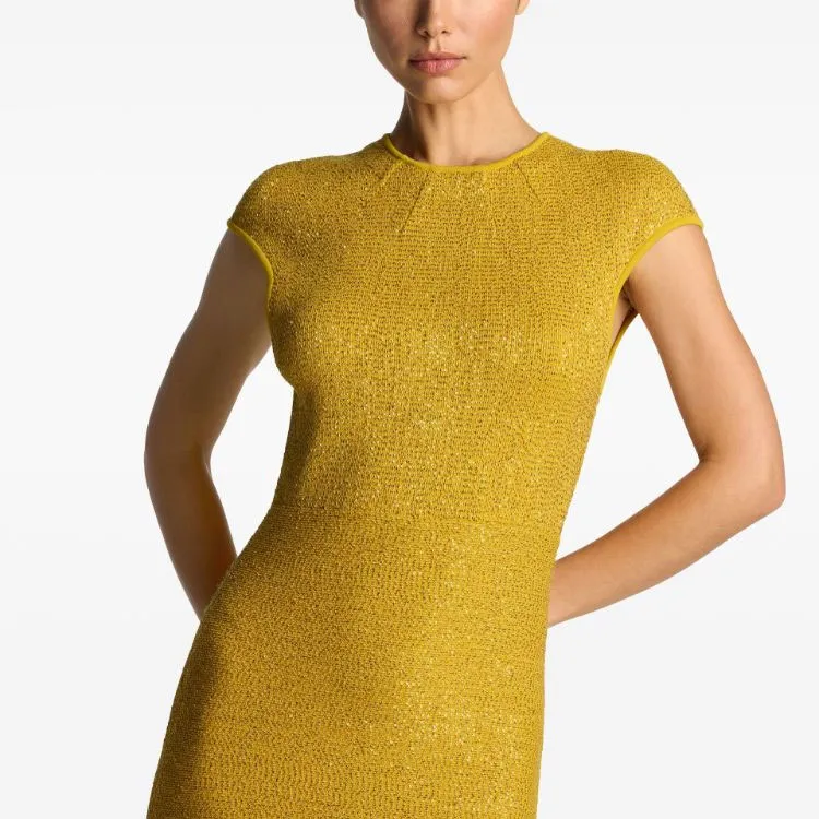 St. John SS24 Short-Sleeved Dresses Women's Sunflower Yellow-3