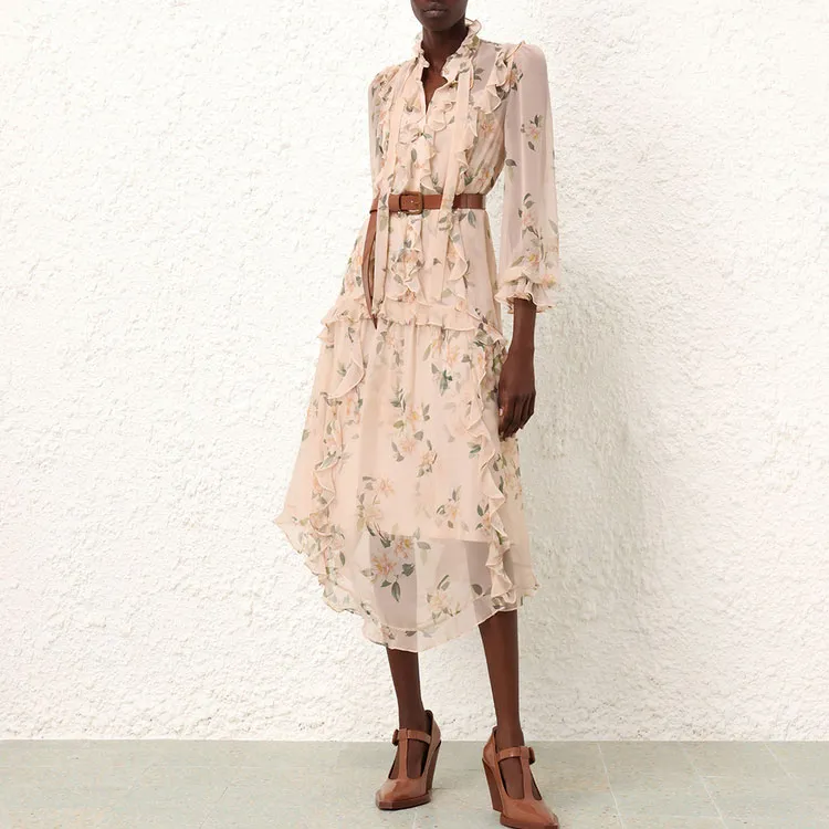 Zimmermann SS24 Long Sleeved Dresses Women's Coral-4
