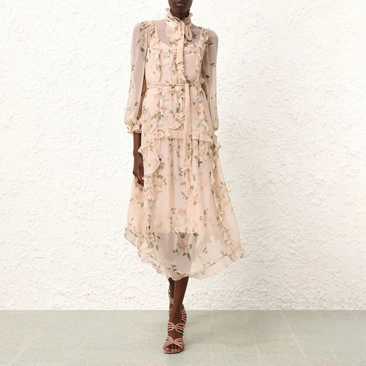 Zimmermann SS24 Long Sleeved Dresses Women's Coral-1