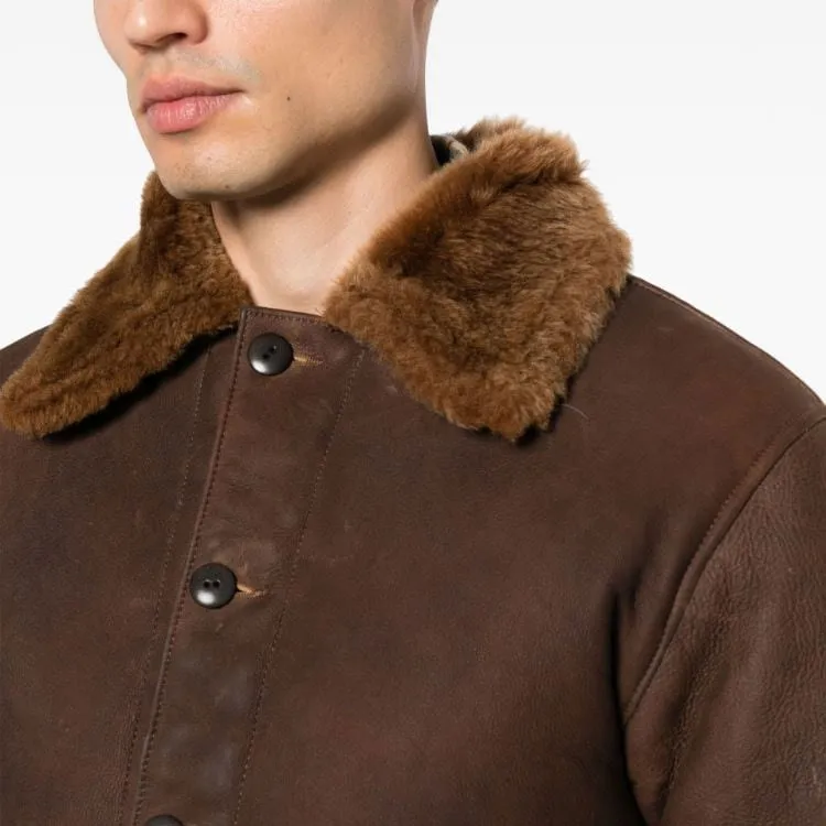 Polo Ralph Lauren Leather Jacket Men's Umber-4