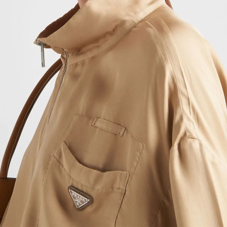 PRADA Triangle logo Silk Jacket-4