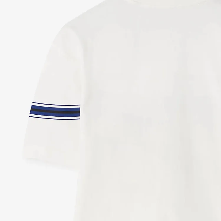 Burberry Logo Embroidered Striped T Shirt-9