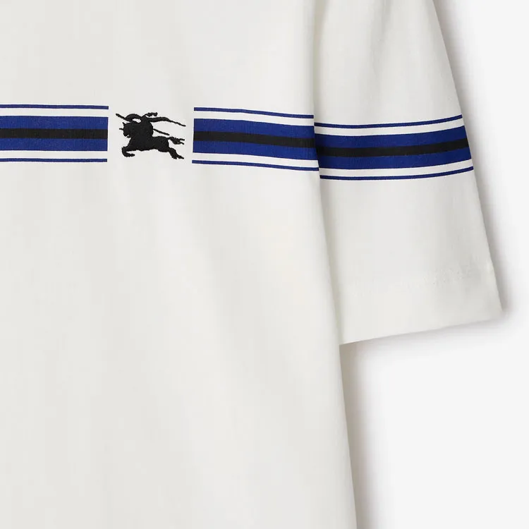 Burberry Logo Embroidered Striped T Shirt-8