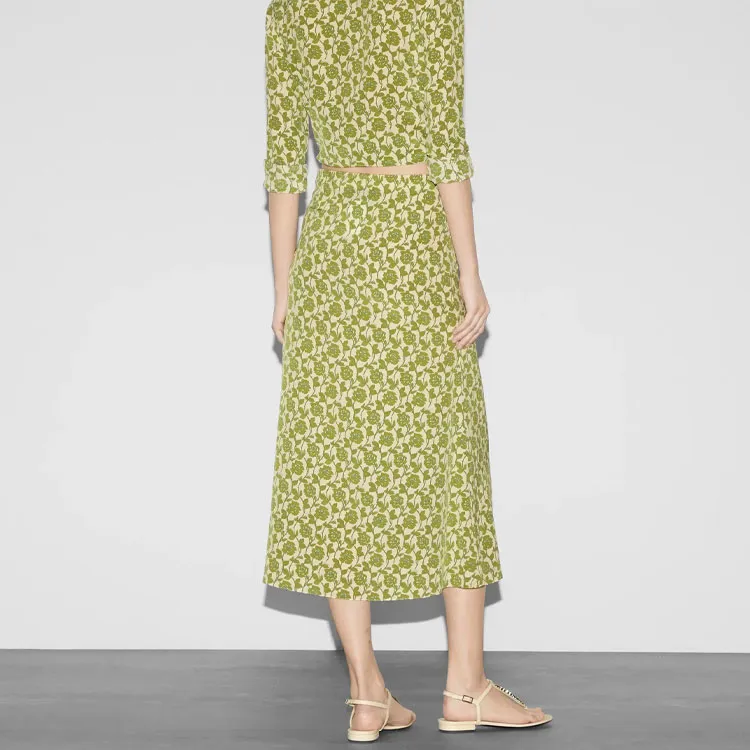 GUCCI Casual Long Skirts Women's Green-3
