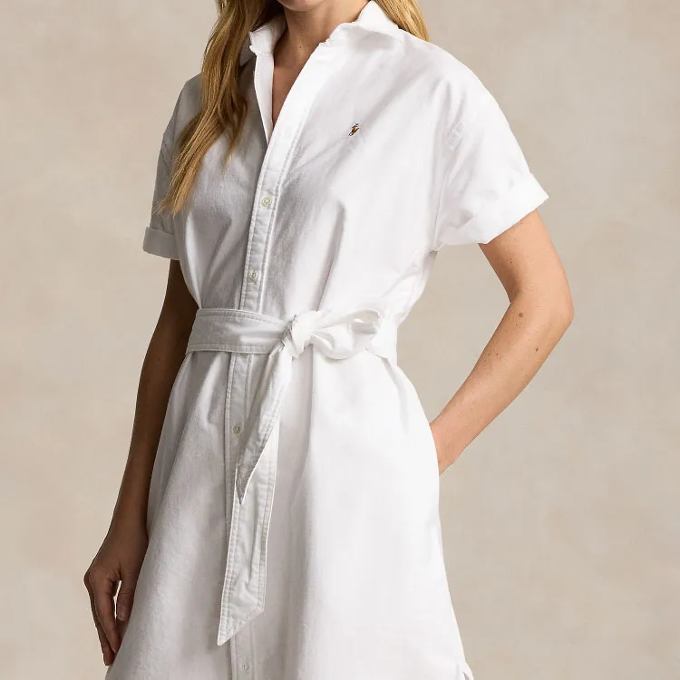 Polo Ralph Lauren SS24 Short Sleeved Dress Women's White-4